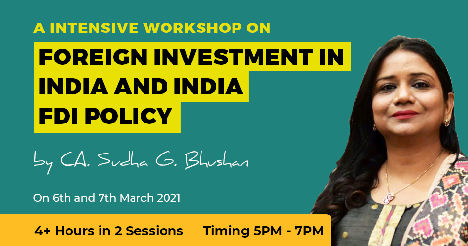 An Intensive workshop on Foreign investment in India and India FDI Policy