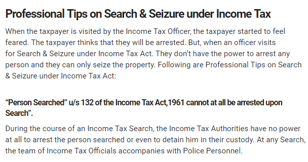 Professional Tips on Search & Seizure under Income Tax