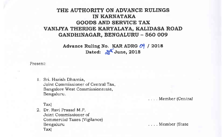 original copy of GST AAR of M/s. Modern Food Enterprise Pvt. Ltd.