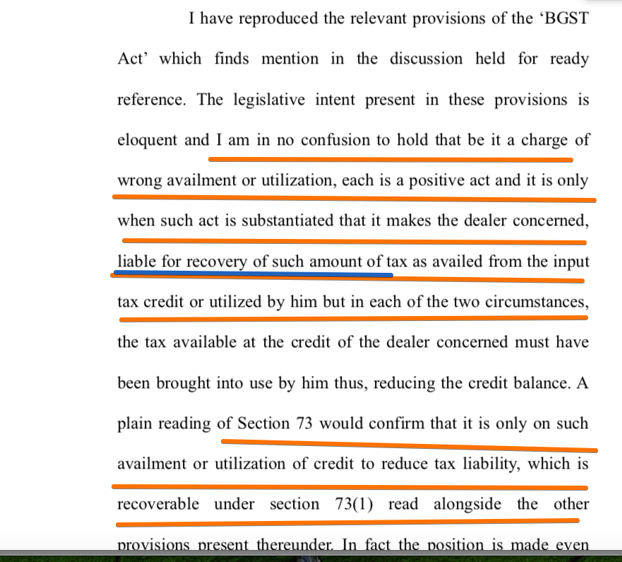 No interest for availed ITC