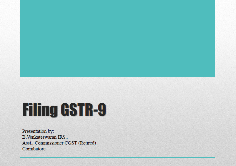 Guide to file GSTR 9