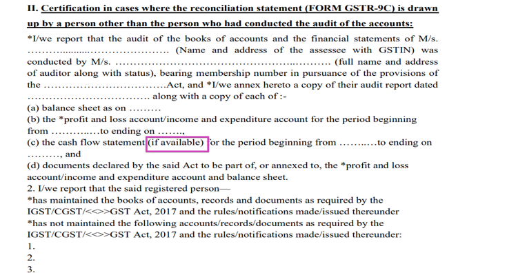 amended GSTR 9C