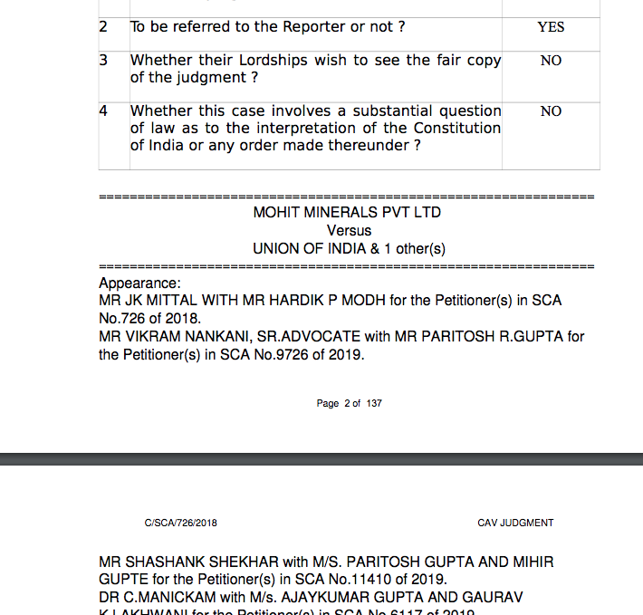 [Justin- Notice by Supreme Court] Gujarat High Court Ocean Freight Matters allowing the petitions and pronouncing levy to be ultra vires.