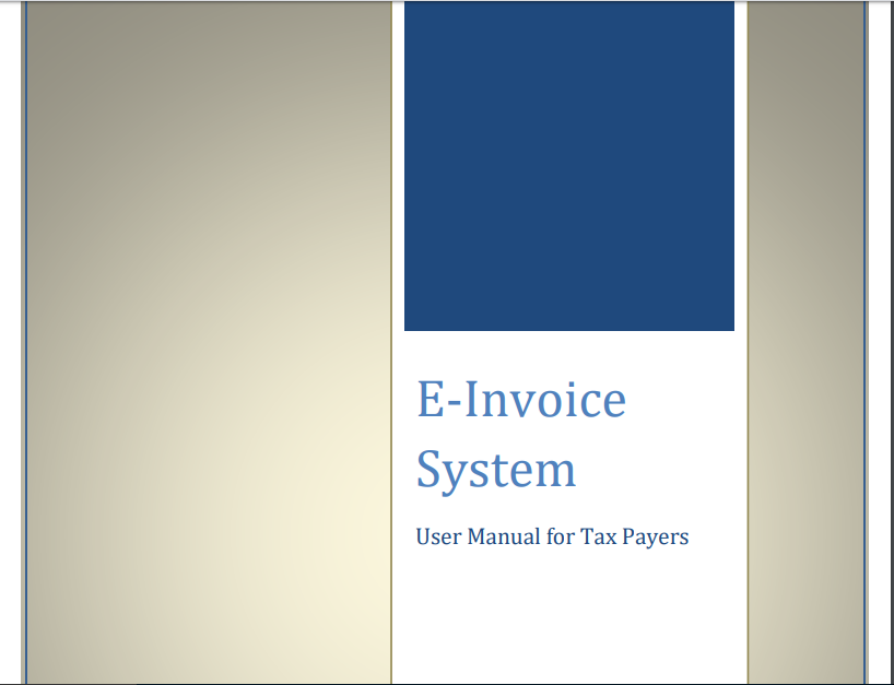 E-Invoice System User Manual for Tax Payers: NIC
