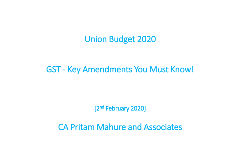 Union Budget 2020 