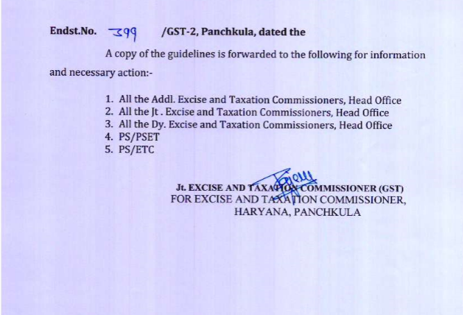 Guidelines to be followed before authorizing for conducting Inspection, Search and Seizure Under Haryana GST Act.