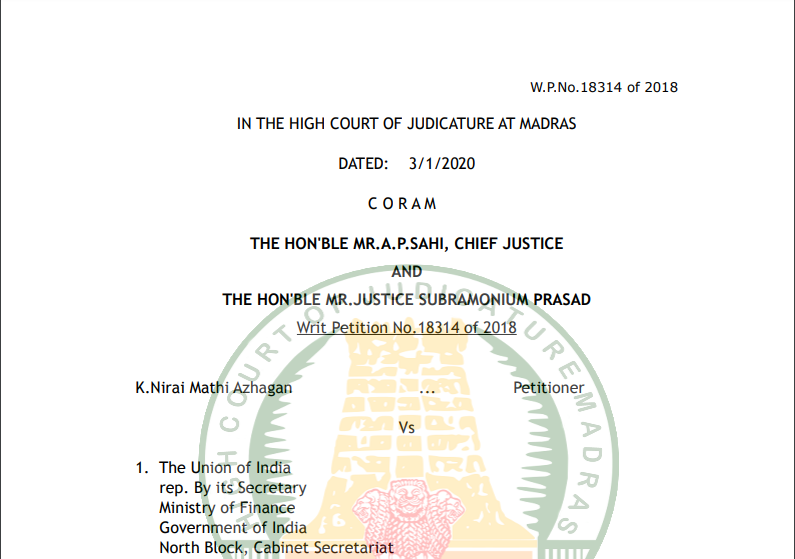 Madras High Court upheld the Constitutional Validity of Sec 234(F)