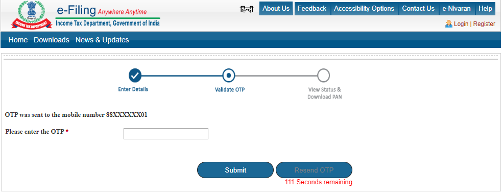 Instant PAN Allotment in Near to Real-Time for free