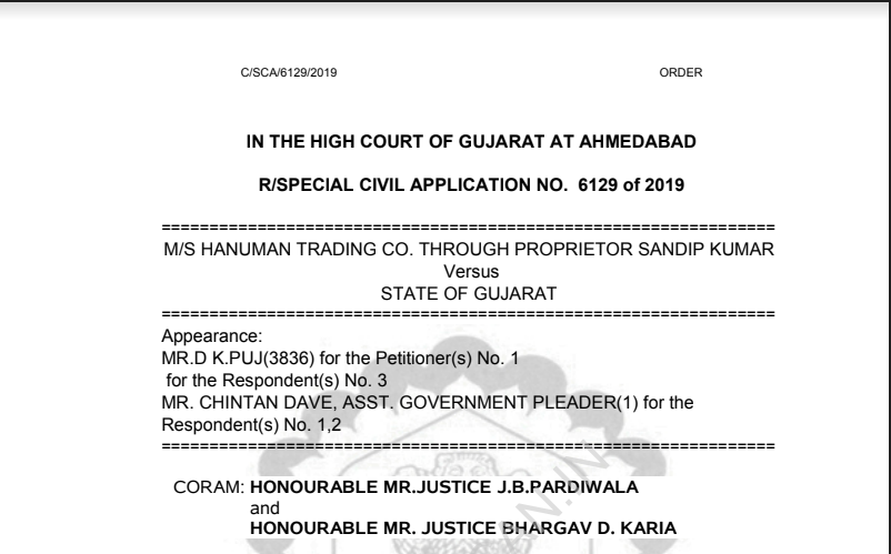 Gujarat HC releases Goods detained by the GST Department for want of E-Way Bill