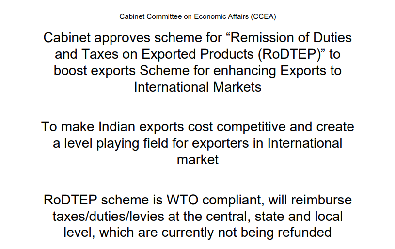 scheme on Remission of Duties and Taxes on Exported Products