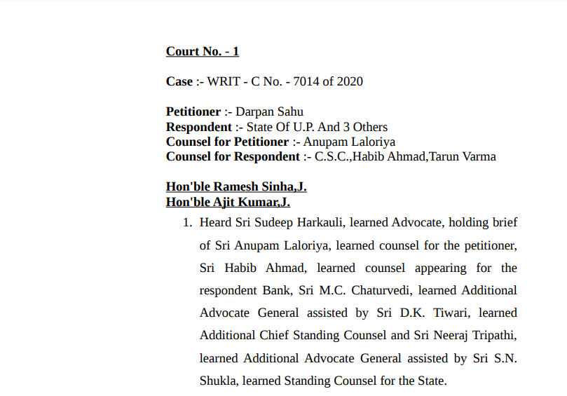 Allahabad High Court in the case of Darpan Sahu V/s. State Of U.P.
