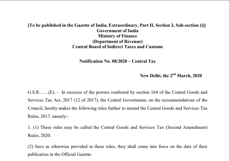 CGST Rules Amended for the Valuation of the Lottery.