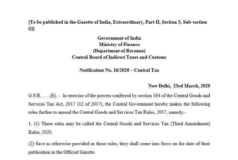 Multiple changes in CGST Rules