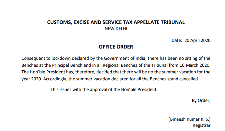 Order cancelling summer vacations