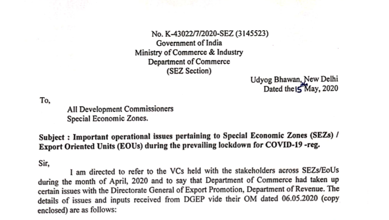 Important operational issues pertaining to Special Economic Zones