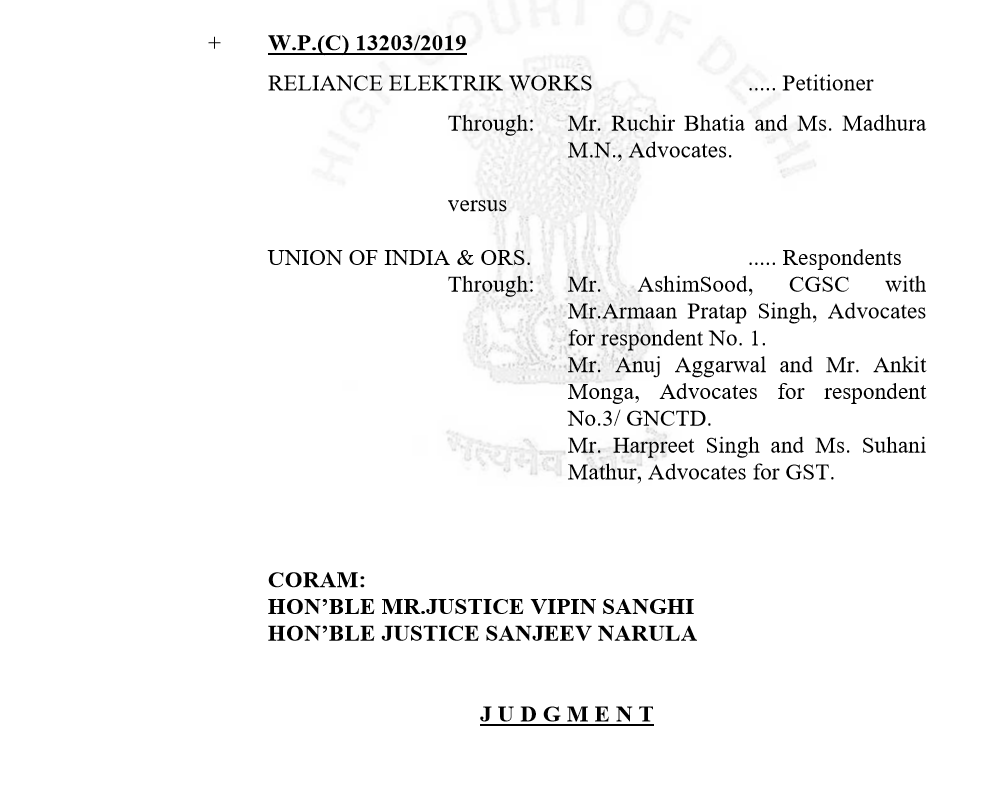 Reliance Elektrik Works Vs. UOI