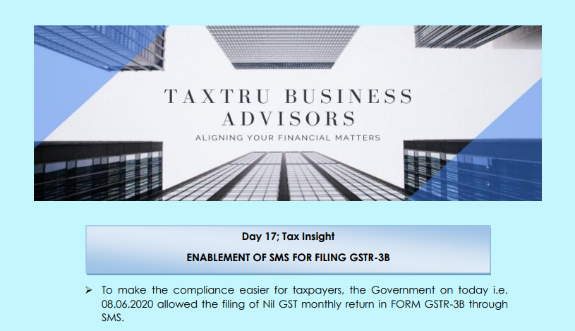 Enablement of SMS For Filing GSTR-3B