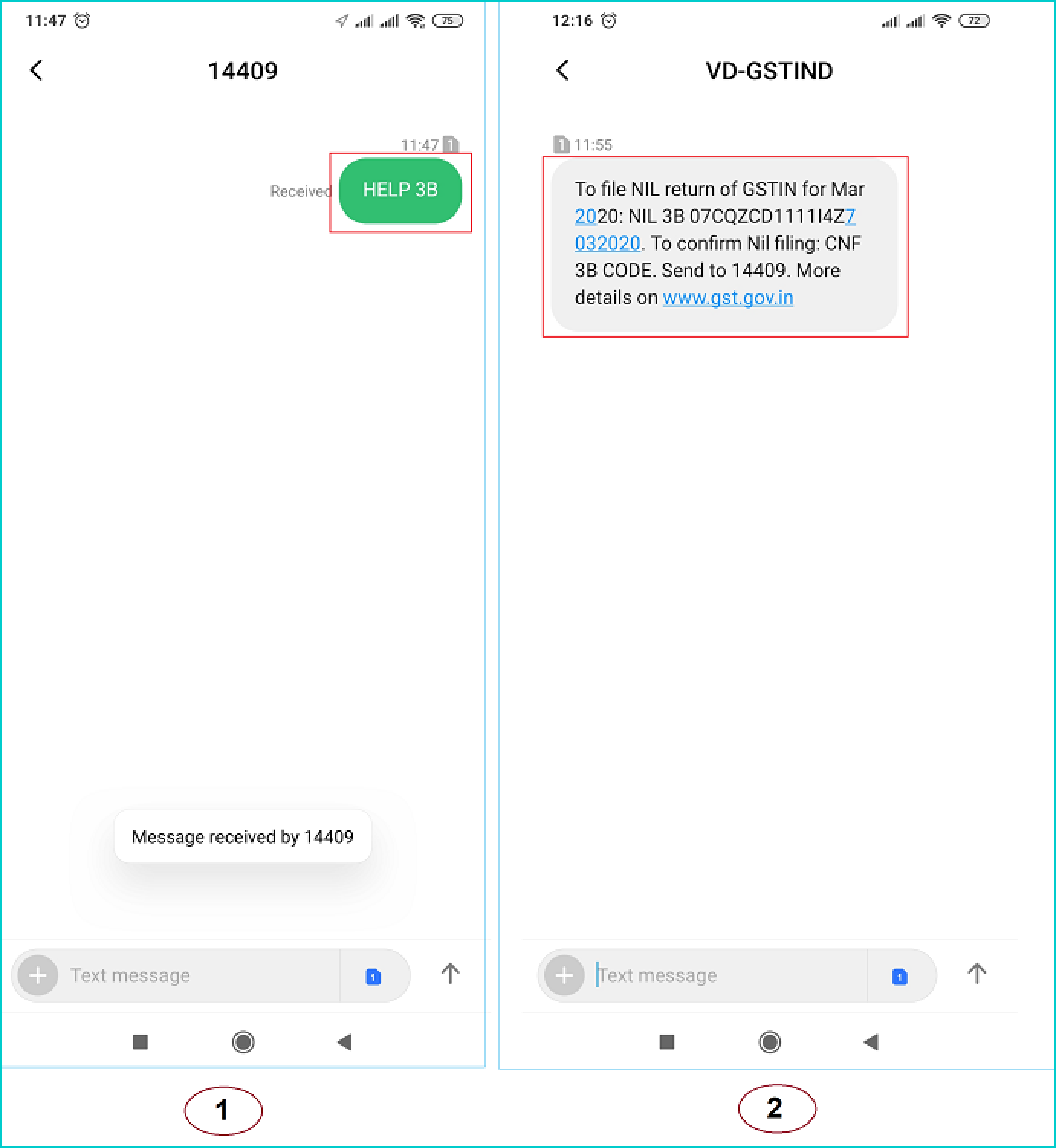 FAQ's on GST return via SMS