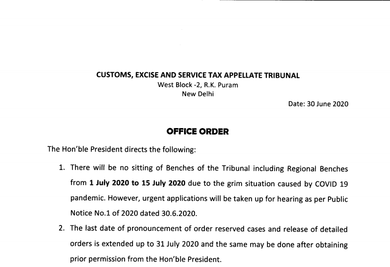 No Sitting of Benches of the Tribunal Including Regional Benches