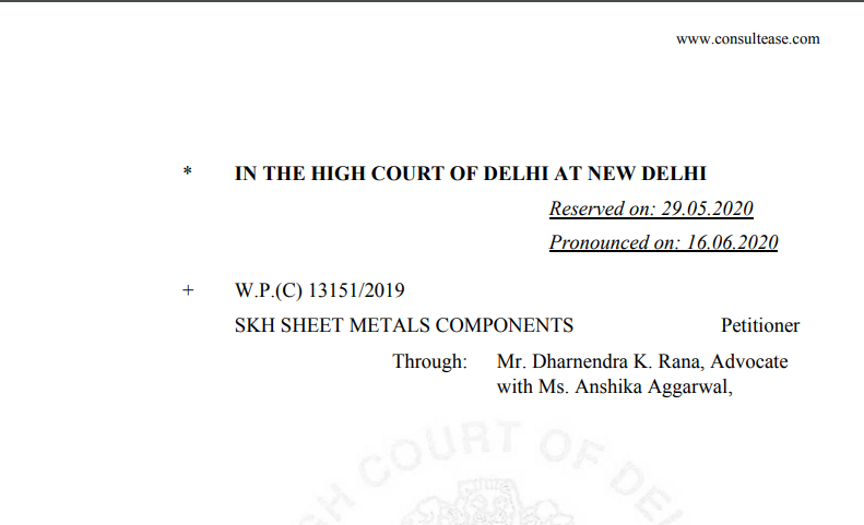 SKH Sheet Metals Components  Versus  Union of India