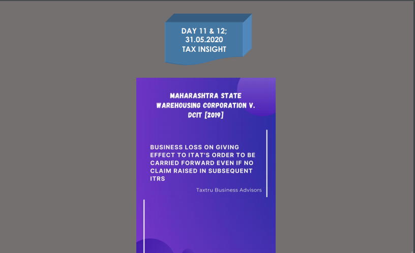 Maharashtra State Warehousing Corporation Versus DCIT & ITR Changes