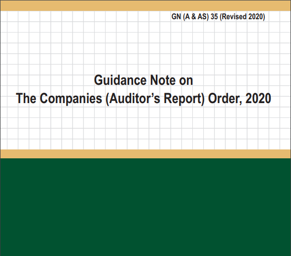 Guidance Note on The Companies (Auditor’s Report) Order, 2020