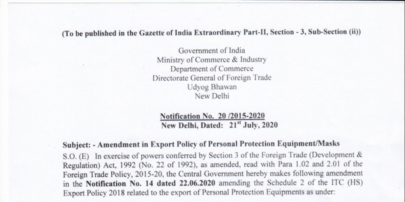 Notification No. 20/2015-2020