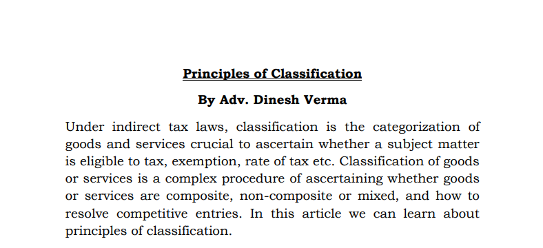 Principles of Classification