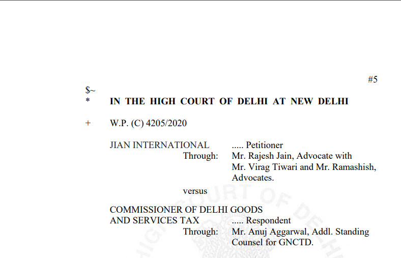 No Right to Find a Deficiency in RFD01 after 15 days- Delhi High Court in Jian International