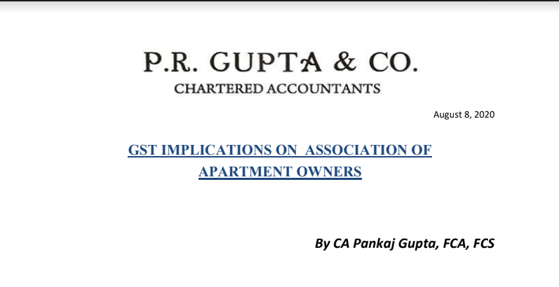 GST Implications on Association of Apartment Owners