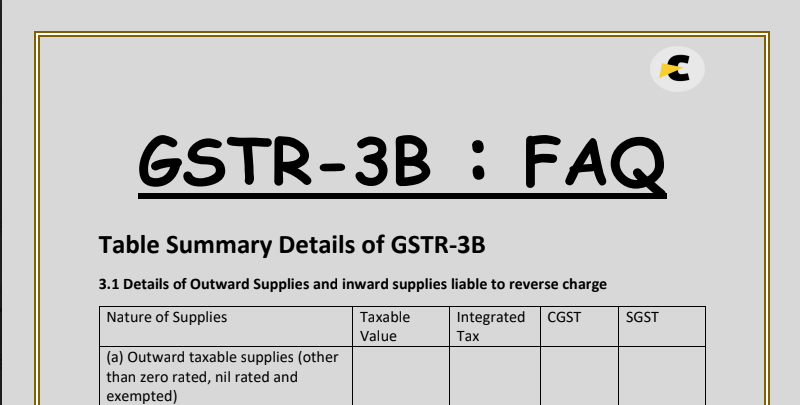 GSTR-3B: FAQ