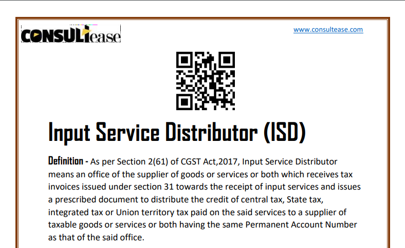 Input Service Distributor (ISD)