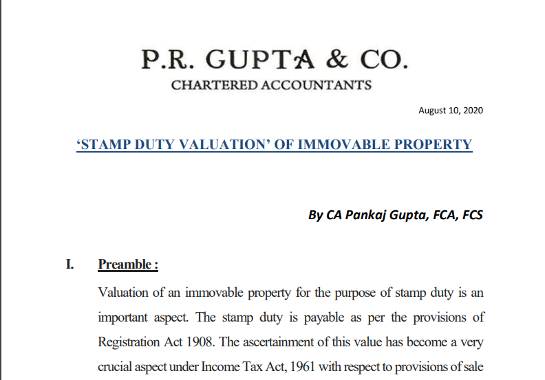 Stamp Duty Valuation of Immovable Property.