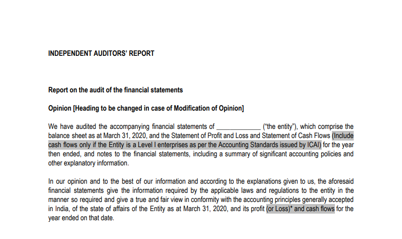 NCE - Specimen Audit Report March 2020