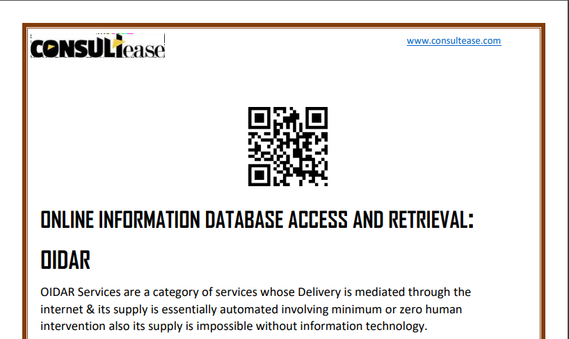 Online Information Database Access And Retrieval: OIDAR