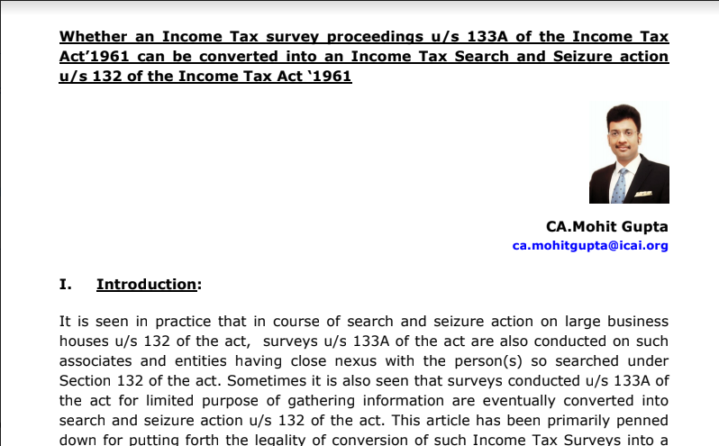 Income Tax Search and Seizure