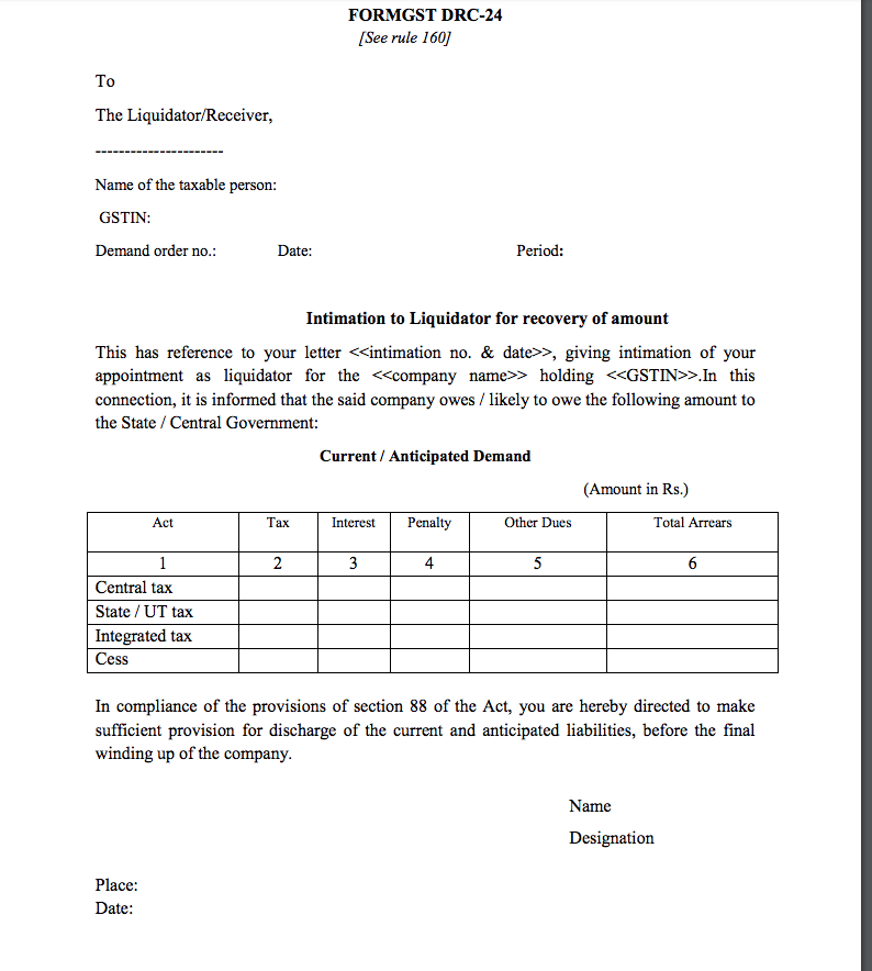 Rule 160 of the CGST Act