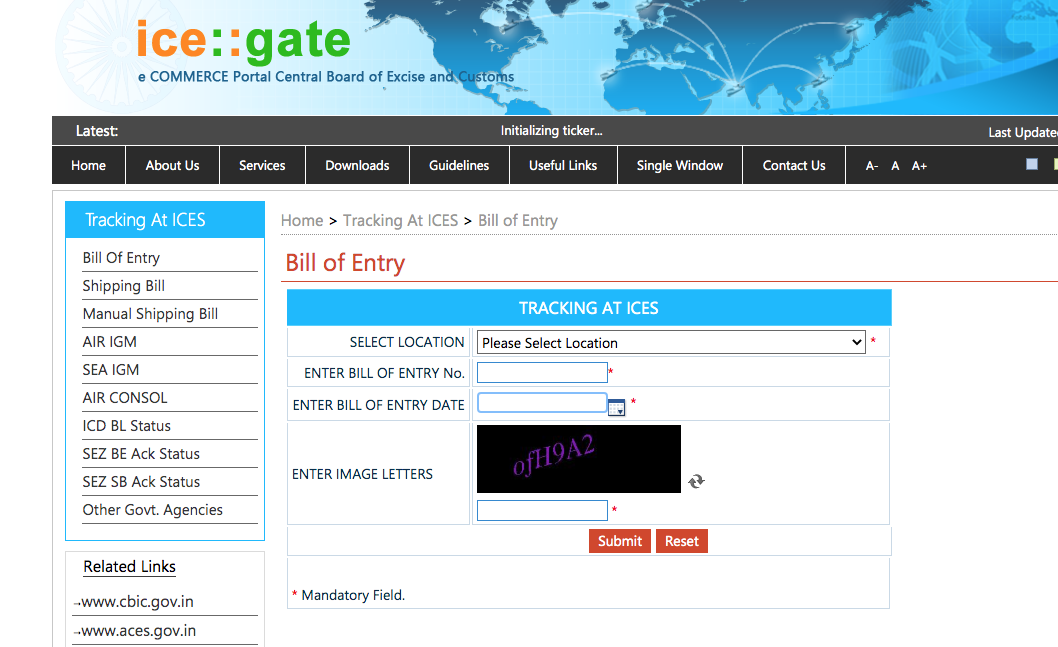 GSTN portal to show the details of bill of entry