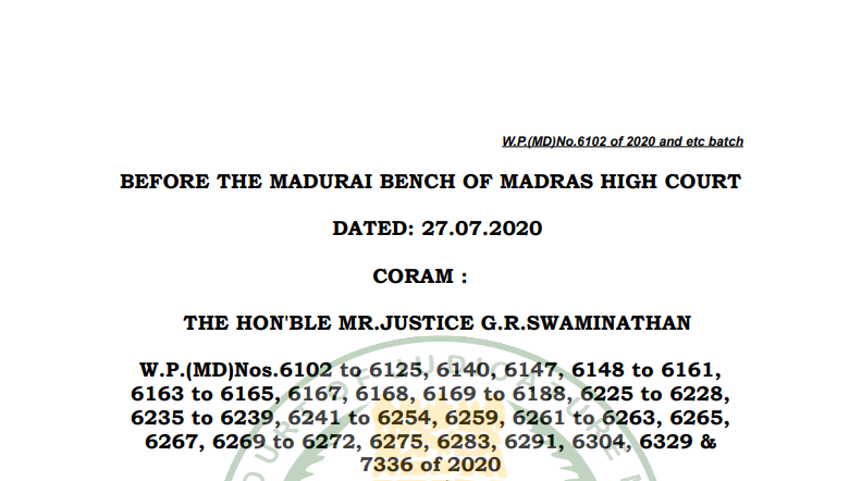 Madras HC in the case of Tirunelveli District Central Cooperative Bank Limited