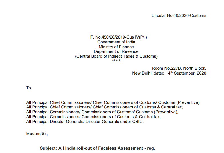 Circular No. 40/2020-Customs