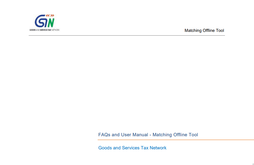 FAQs and User Manual - Matching Offline Tool