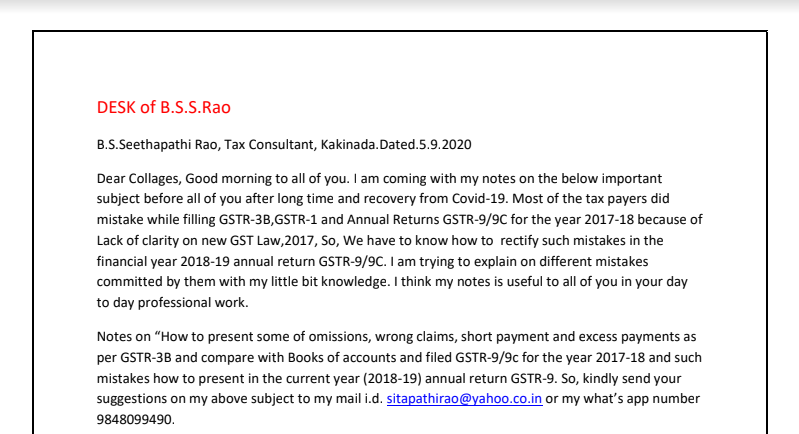 The short claim of Input Tax Credit in GSTR-3B of Financial Year 2017-18 and not claimed in GSTR-3B of Financial 2018-19. LAPSED.