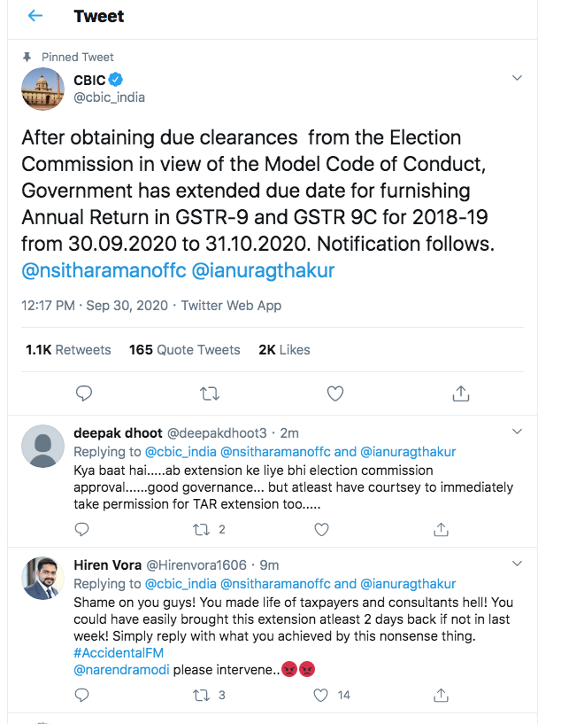 Due date for GSTR 9 and 9C for 2018-19