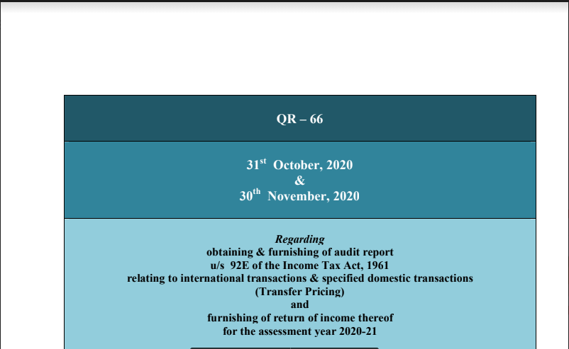 QR – 66 Obtaining & Furnishing of Audit Report