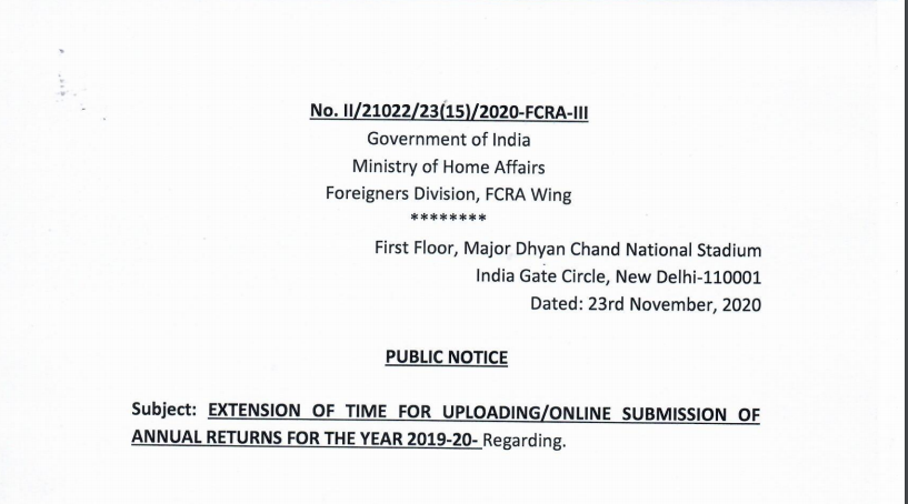 Extension of time for uploading/online submission of Annual Returns for the year 2019-20