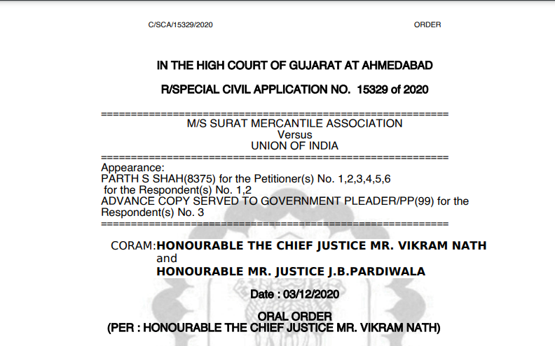 Gujarat HC in the case of M/s Surat Mercantile Association Versus Union of India