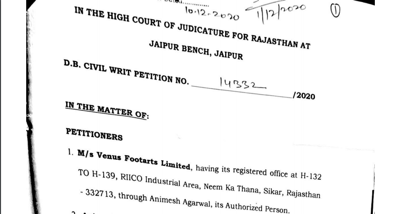 Rajasthan HC in the case of M/s. Venus Footarts Limited Versus Assistant Commissioner