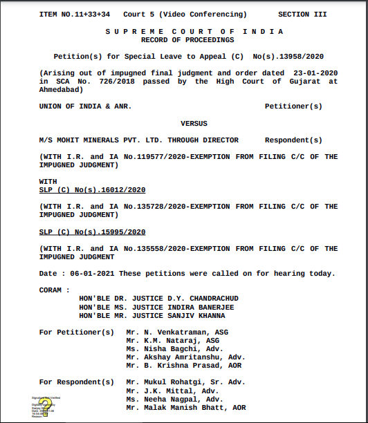 [Justin- Notice by Supreme Court] Gujarat High Court Ocean Freight Matters allowing the petitions and pronouncing levy to be ultra vires.