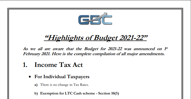 Highlights of Budget 2021-22. 