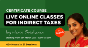 Join our Certificate Course on Indirect Tax Course for CA Final Students and Professionals by CA Harini Sridharan. 